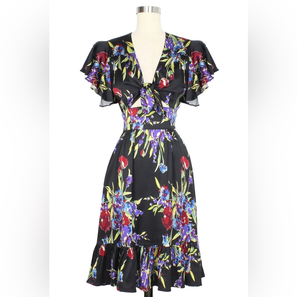 Trashy diva- Mai tie dress- midnight gardens- size 6